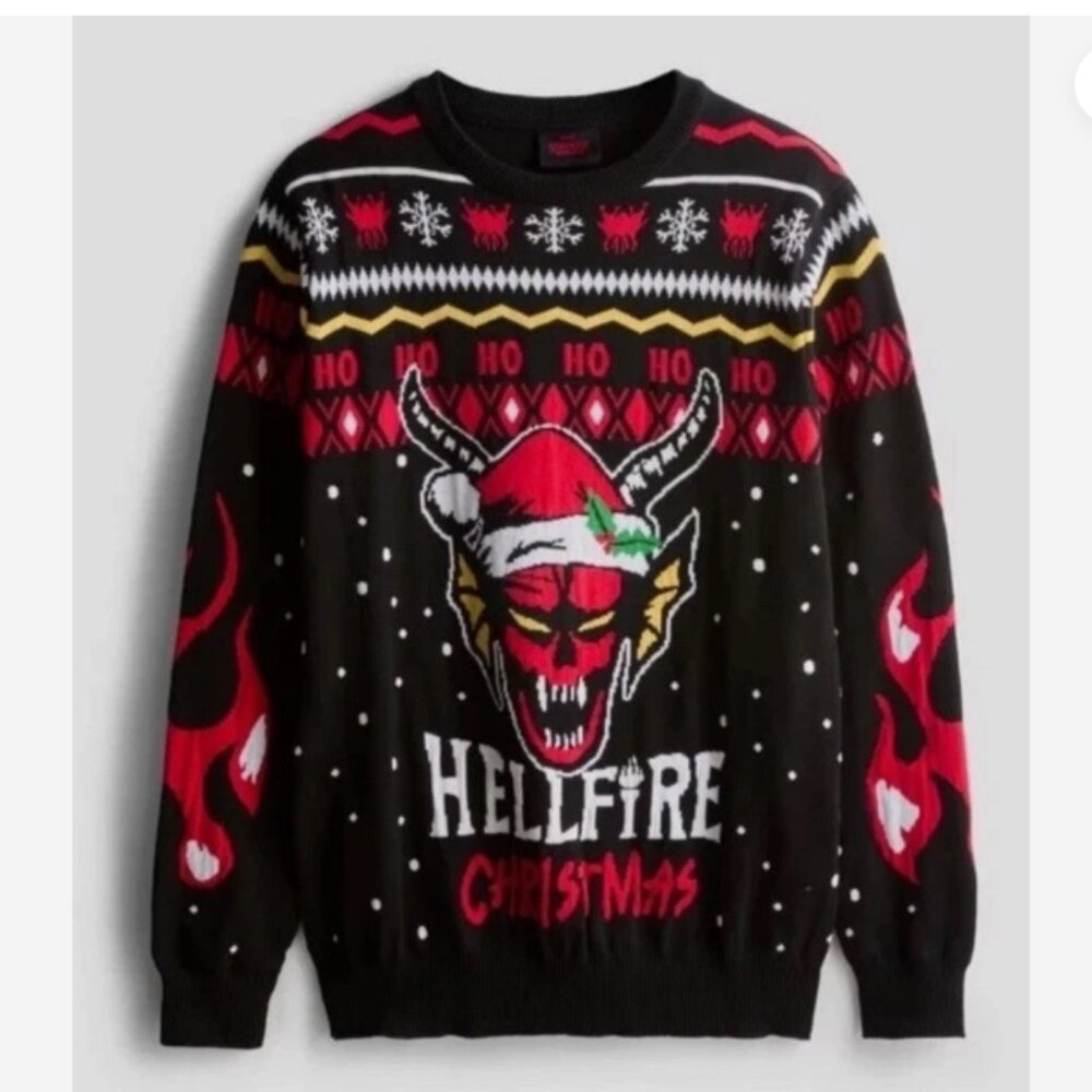 Stranger Things Hellfire Club Christmas Sweater x Primark NWT sz M Holiday Ugly